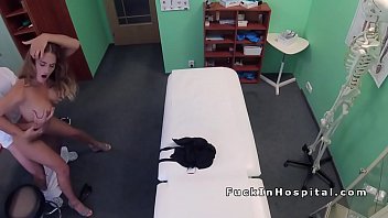 Brunette beauty fucks doctor for a job