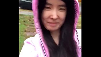 Asian Teen publicly reveals herself in the rain!