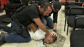 GAY PATROL - Five O Bust Into Barbershop And Shake Down Black Suspect