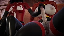 Incredibles - Double Futa - Violet Parr gets creampied by Helen - 3D Porn